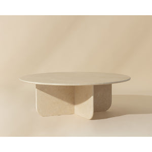   Modern European furniture - Round Cream Marble Coffee Table - www.oroa.com | Oroa.com