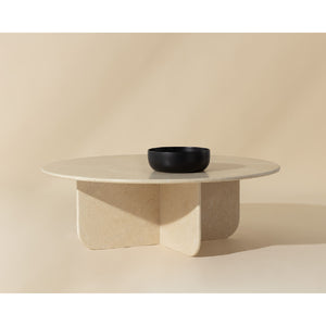   Modern European furniture - Round Cream Marble Coffee Table - www.oroa.com | Oroa.com