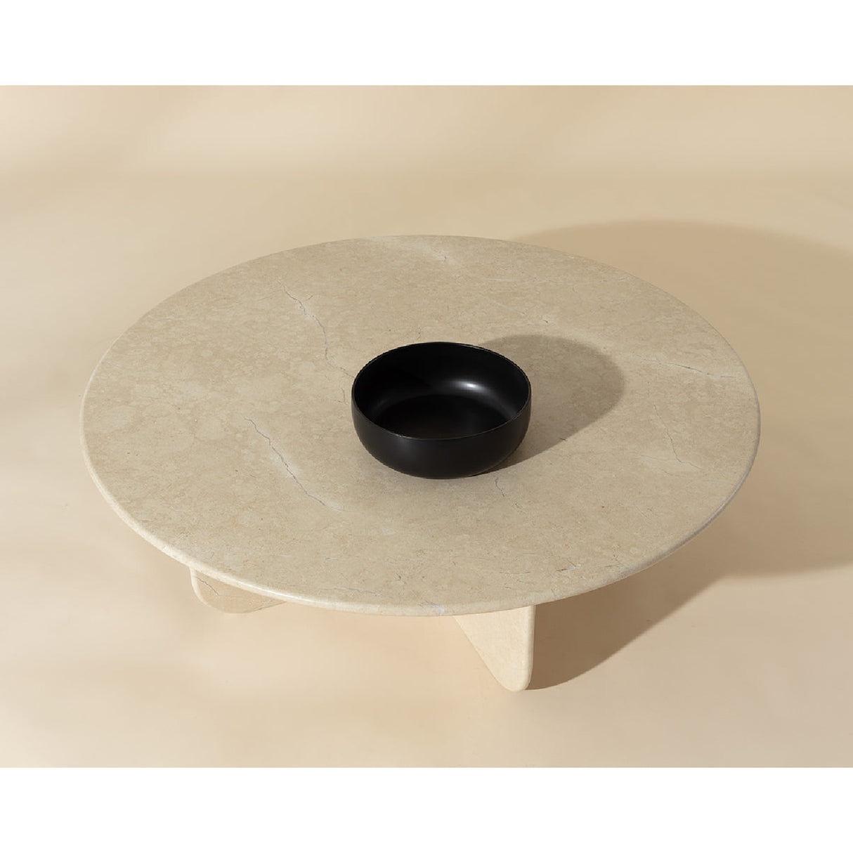   Modern European furniture - Round Cream Marble Coffee Table - www.oroa.com | Oroa.com
