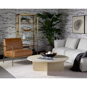   Modern European furniture - Round Cream Marble Coffee Table - www.oroa.com | Oroa.com