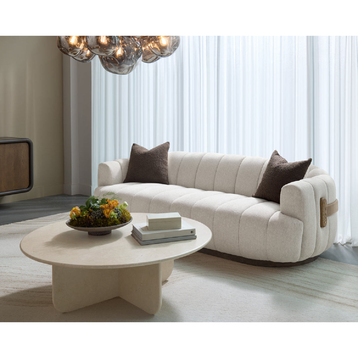   Modern European furniture - Round Cream Marble Coffee Table - www.oroa.com | Oroa.com