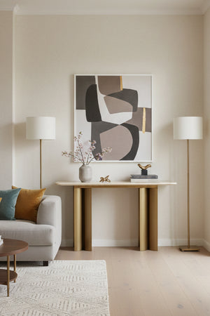   Cream Marble Console Table | Oroa.com