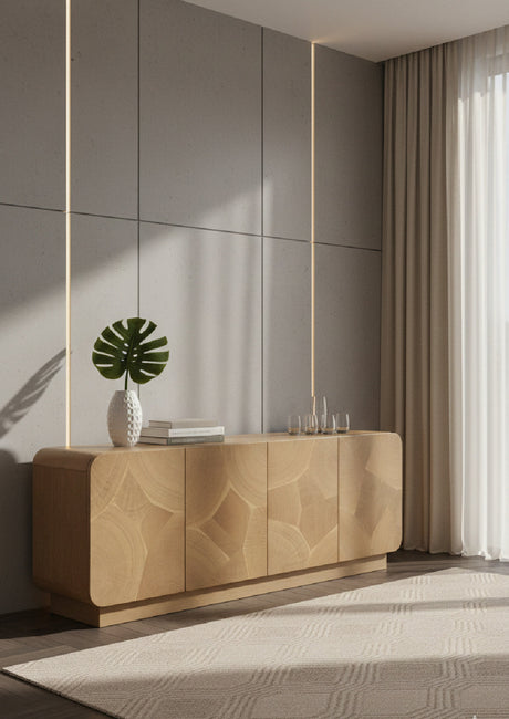   Modern European furniture - Patterned Oak 4-Door Sideboard - www.oroa.com | Oroa.com