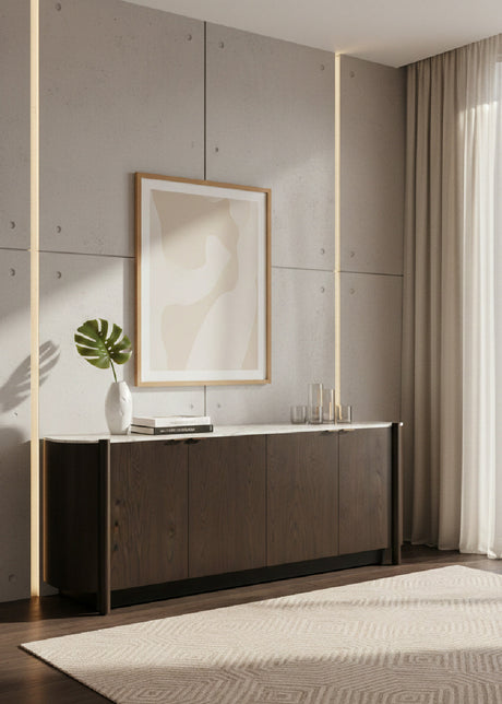   Modern European furniture - Solid Oak 4-Door Sideboard - www.oroa.com | Oroa.com
