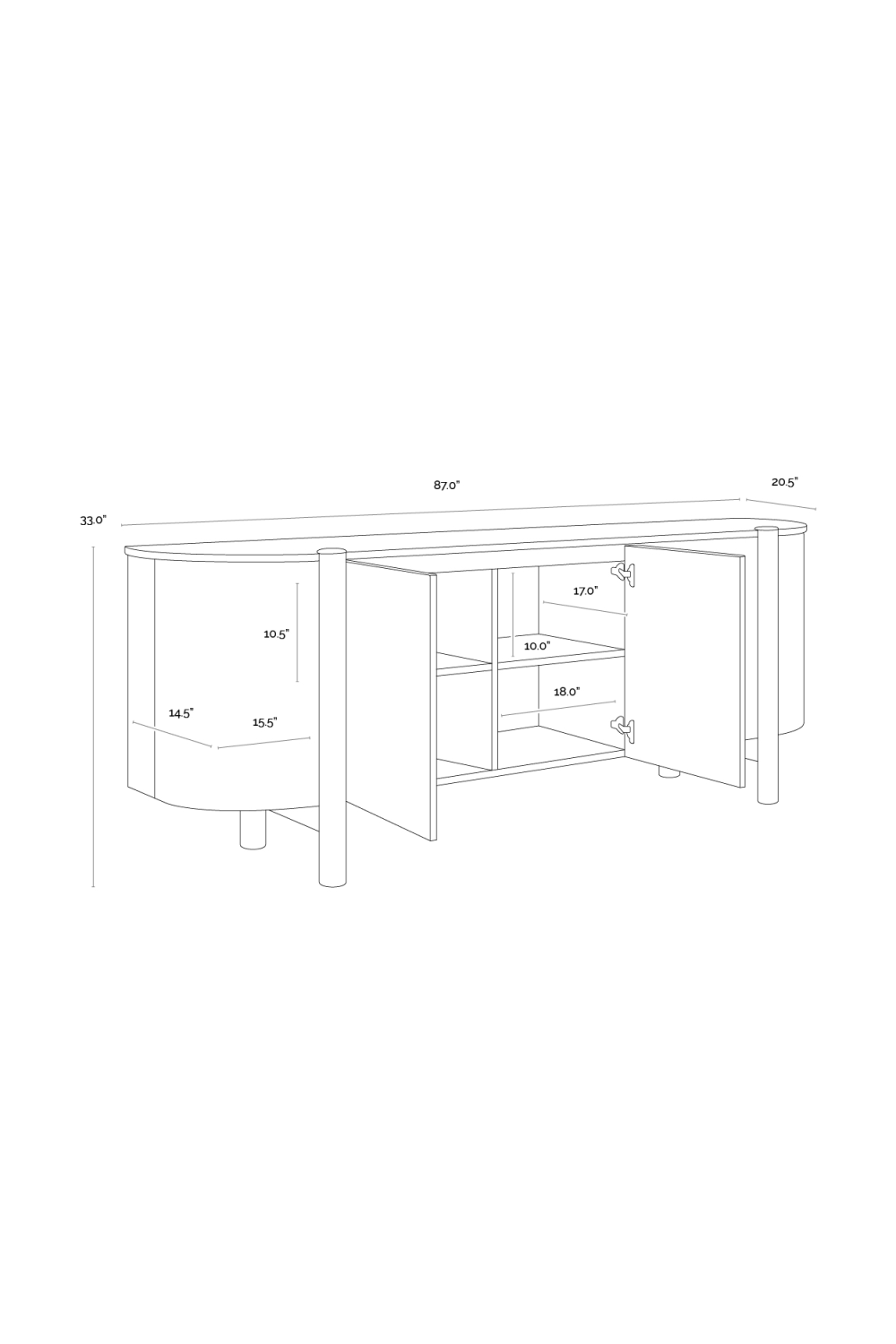   Modern European furniture - Solid Oak 4-Door Sideboard - www.oroa.com | Oroa.com