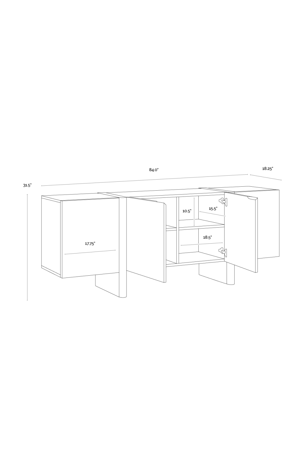   Modern European furniture - Wooden 2-Door Sideboard - www.oroa.com | Oroa.com