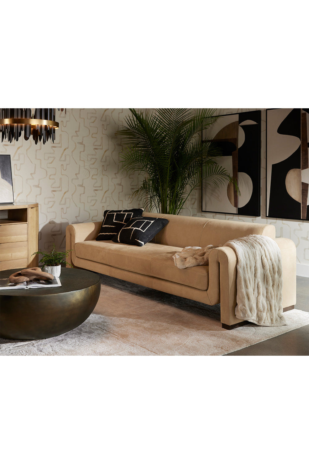   Modern European furniture - Tan Nubuck Leather Sofa - www.oroa.com | Oroa.com