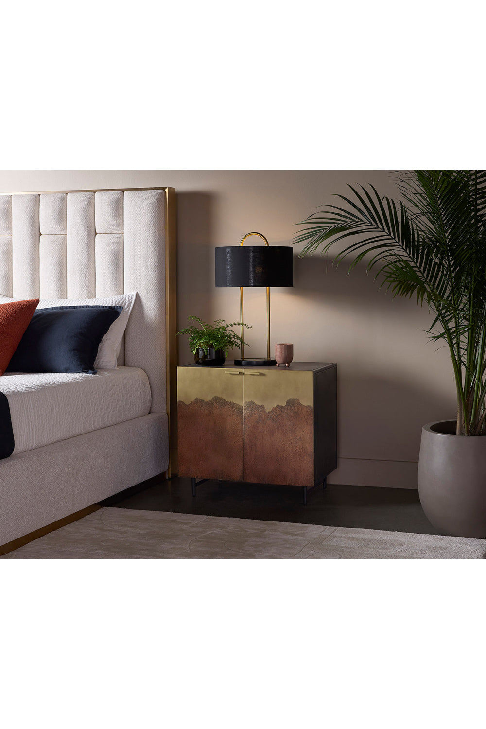   Modern European furniture - Antique Brass Ombre Nightstand - www.oroa.com | Oroa.com