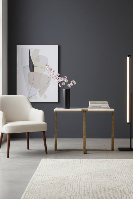   Modern European furniture - Rectangular White Marble Side Table - www.oroa.com | Oroa.com