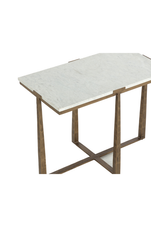   Modern European furniture - Rectangular White Marble Side Table - www.oroa.com | Oroa.com
