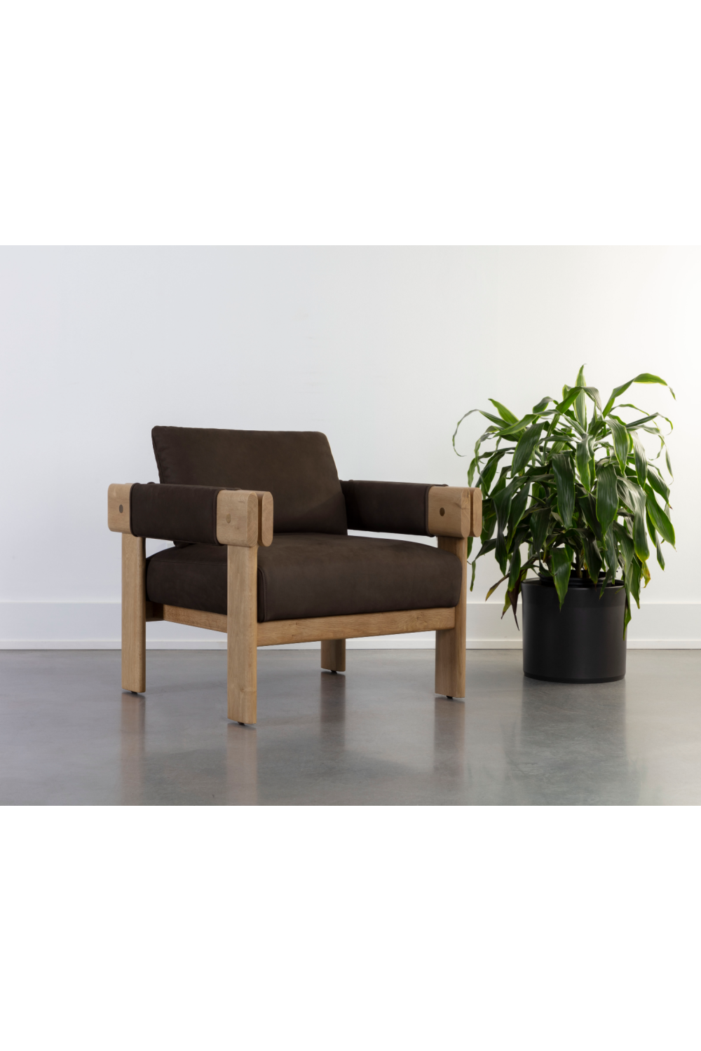   Modern European furniture - Oak Framed Leather Lounge Chair - www.oroa.com | Oroa.com