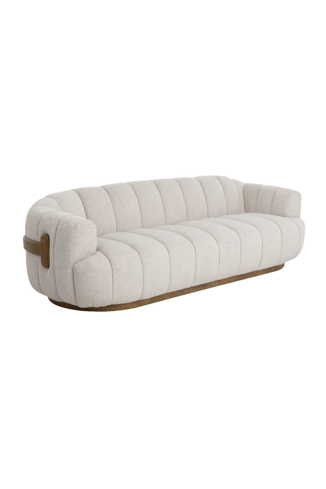 Modern European furniture - Channeled Cream Sofa - www.oroa.com