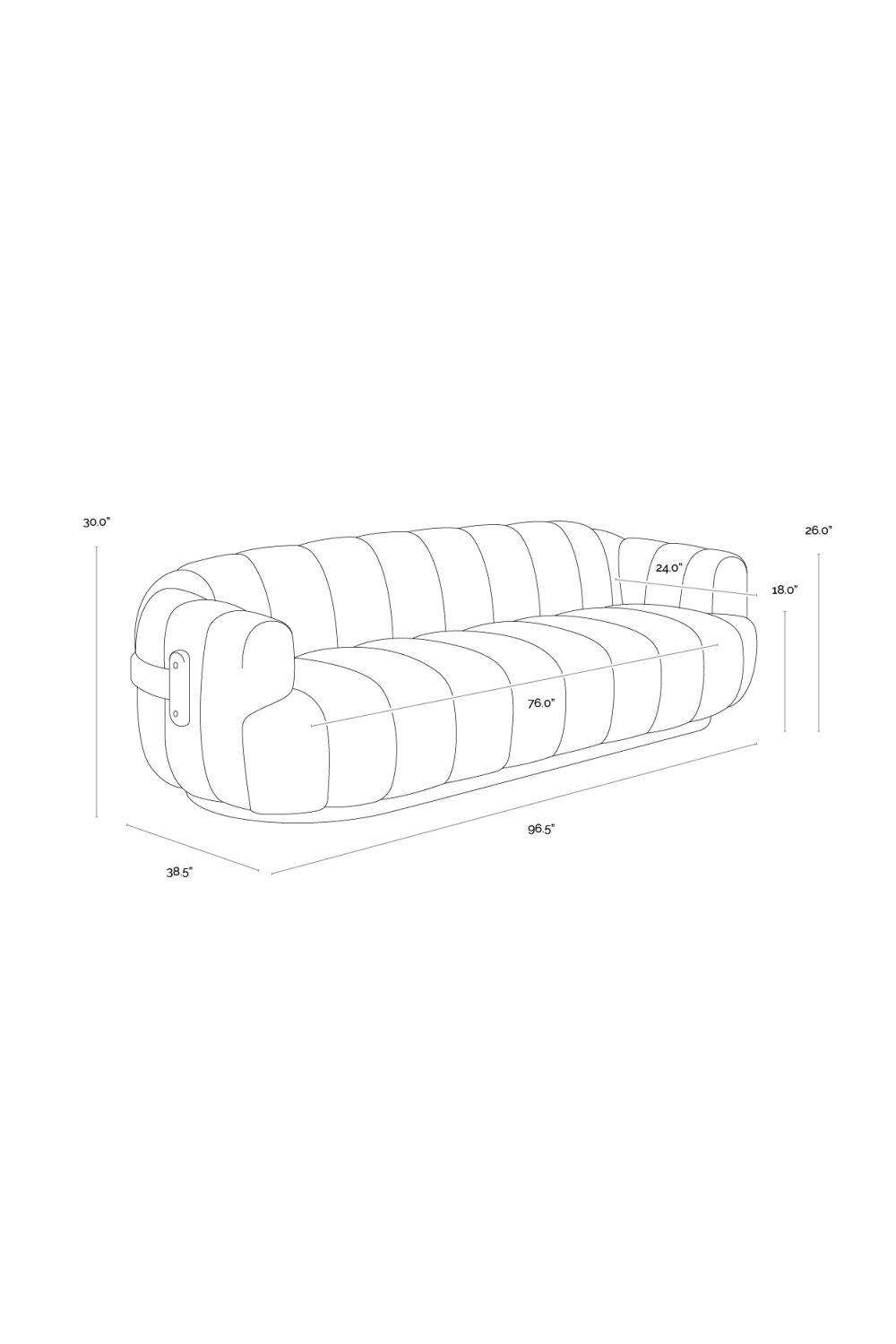   Modern European furniture - Channeled Cream Sofa - www.oroa.com | Oroa.com
