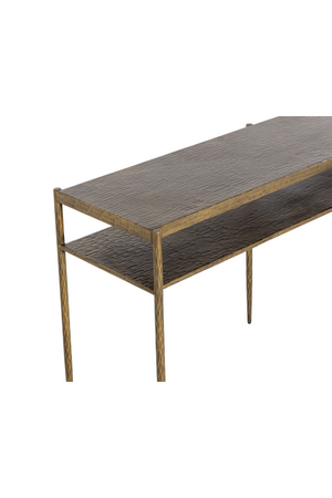   Modern European furniture - Antique Brass 2-Layer Console Table - www.oroa.com | Oroa.com