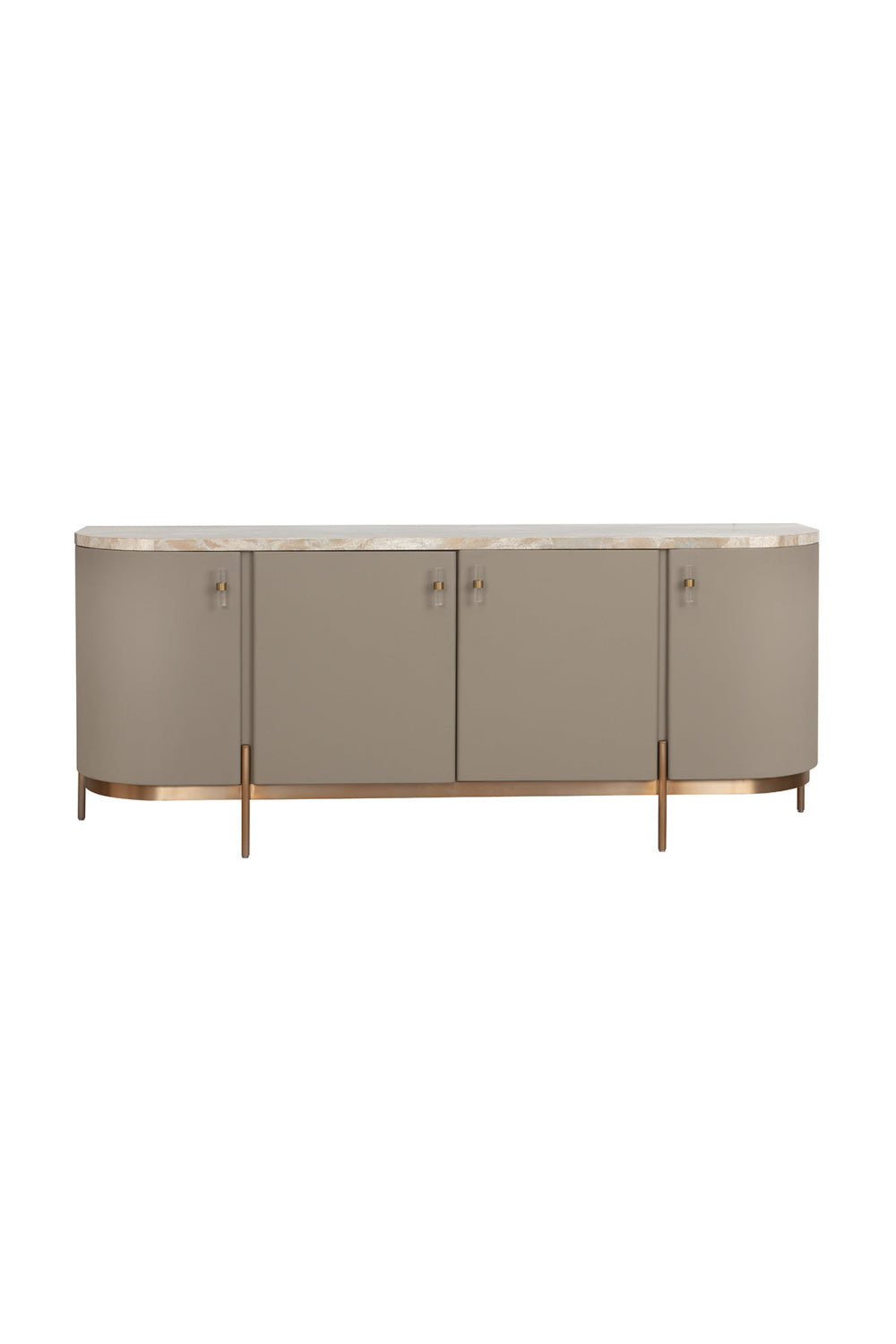   Modern European furniture - Taupe Leather 4-Door Sideboard - www.oroa.com | Oroa.com