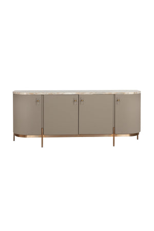   Modern European furniture - Taupe Leather 4-Door Sideboard - www.oroa.com | Oroa.com