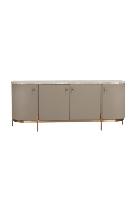   Modern European furniture - Taupe Leather 4-Door Sideboard - www.oroa.com | Oroa.com
