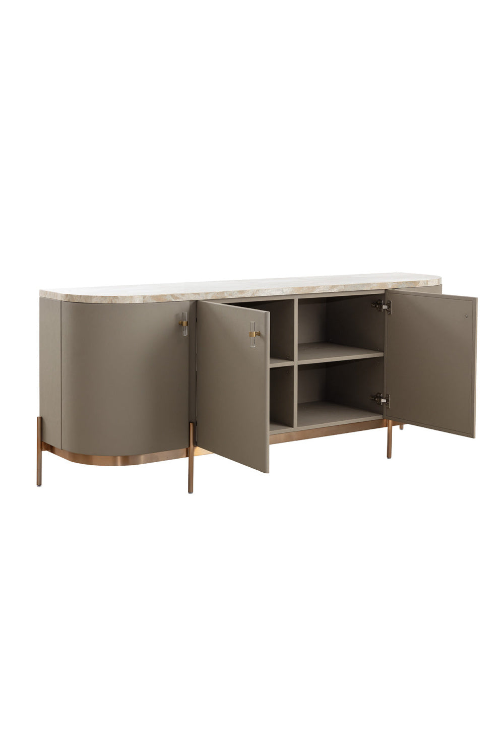   Modern European furniture - Taupe Leather 4-Door Sideboard - www.oroa.com | Oroa.com