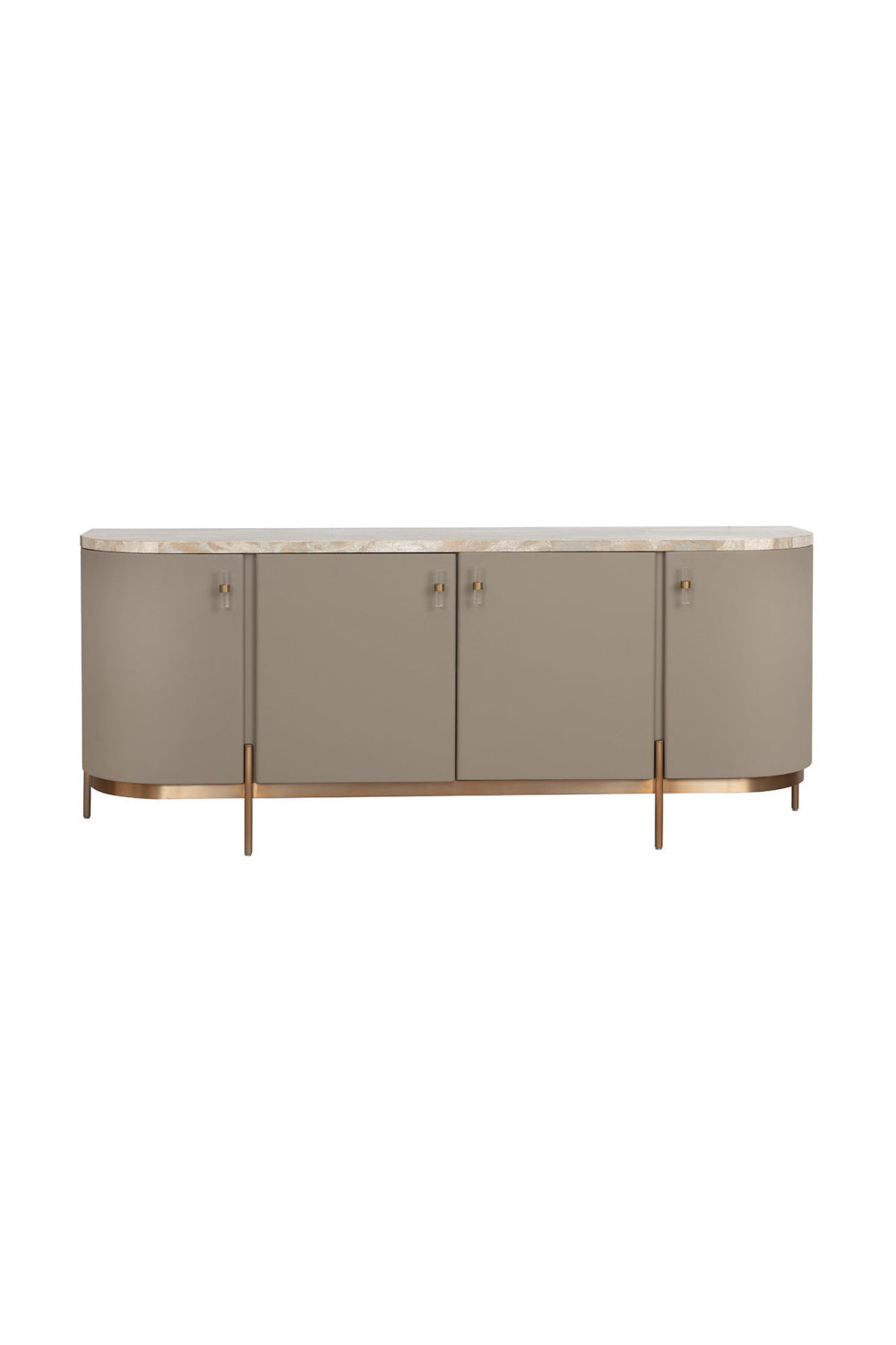   Modern European furniture - Taupe Leather 4-Door Sideboard - www.oroa.com | Oroa.com