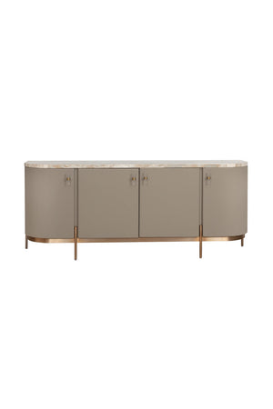   Modern European furniture - Taupe Leather 4-Door Sideboard - www.oroa.com | Oroa.com