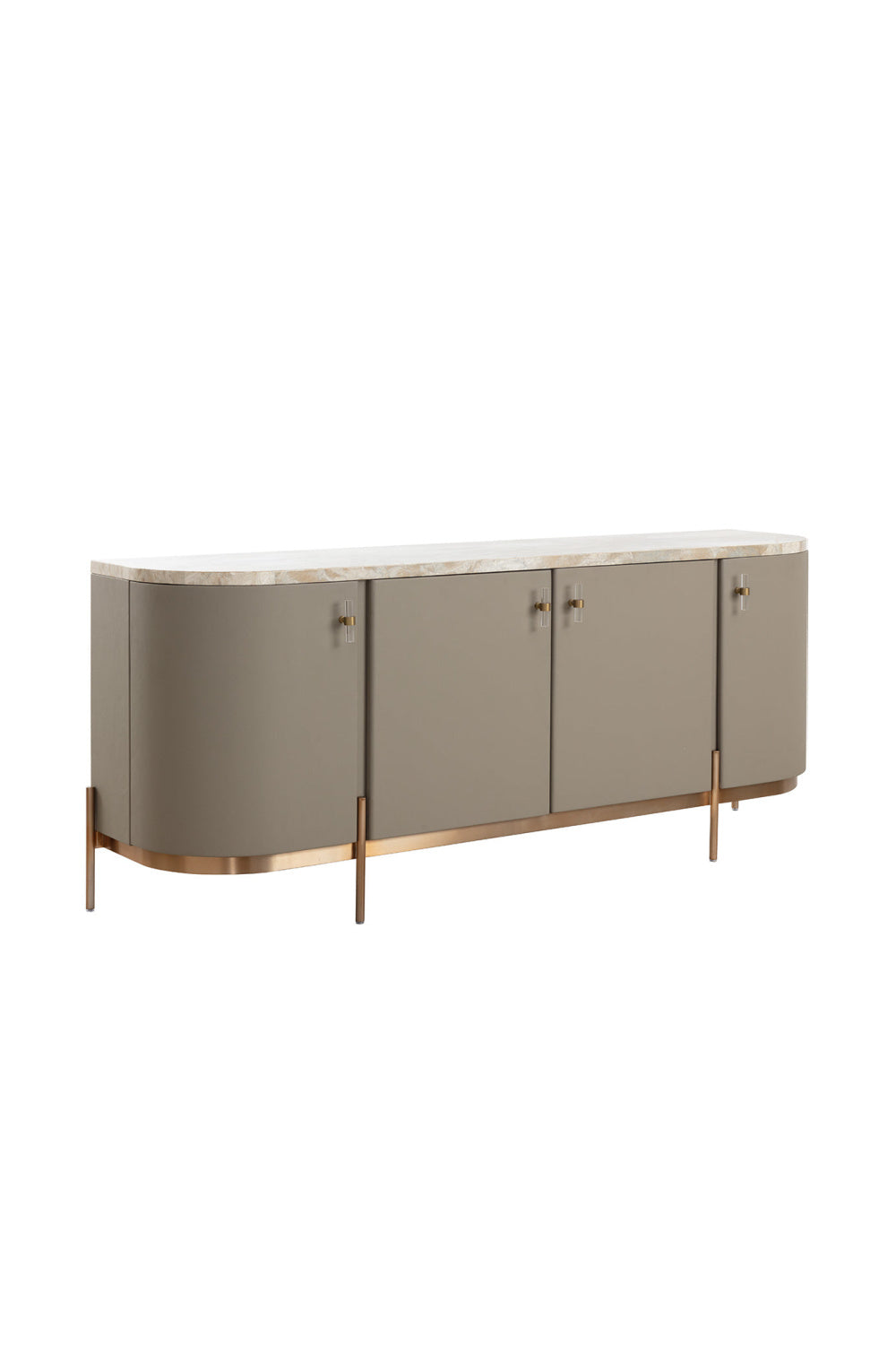   Modern European furniture - Taupe Leather 4-Door Sideboard - www.oroa.com | Oroa.com