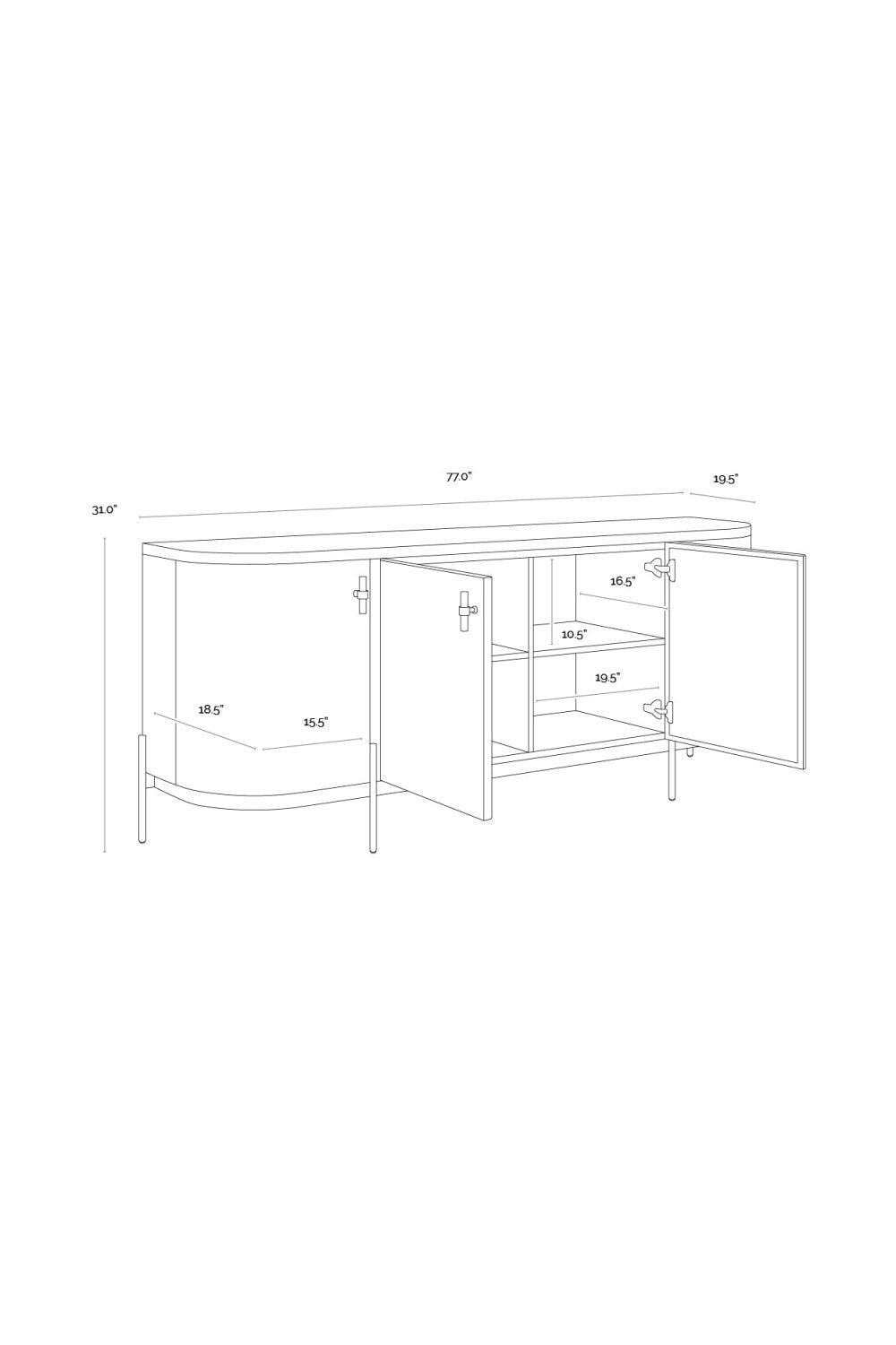   Modern European furniture - Taupe Leather 4-Door Sideboard - www.oroa.com | Oroa.com