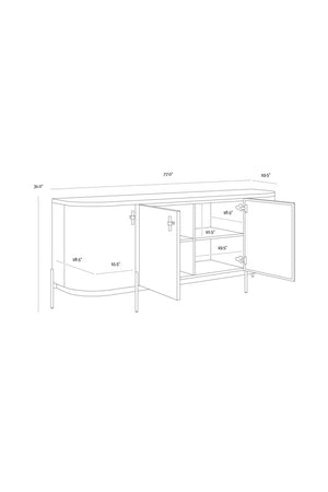   Modern European furniture - Taupe Leather 4-Door Sideboard - www.oroa.com | Oroa.com