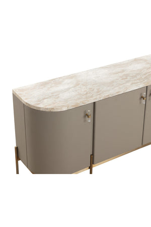   Modern European furniture - Taupe Leather 4-Door Sideboard - www.oroa.com | Oroa.com