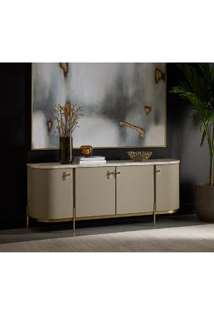   Modern European furniture - Taupe Leather 4-Door Sideboard - www.oroa.com | Oroa.com