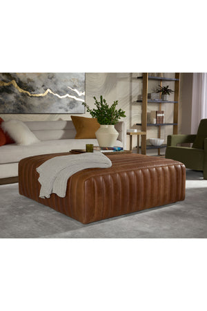   Modern European furniture - Italian Textured Leather Ottoman - www.oroa.com | Oroa.com
