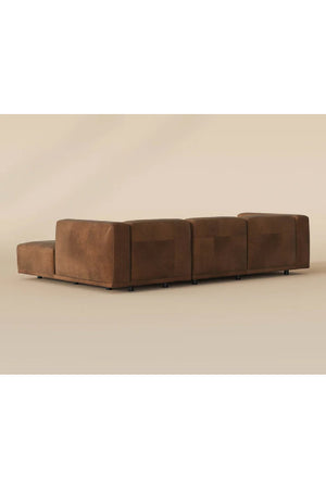   Modern European furniture - Brown Leather Chaise Sofa - www.oroa.com | Oroa.com