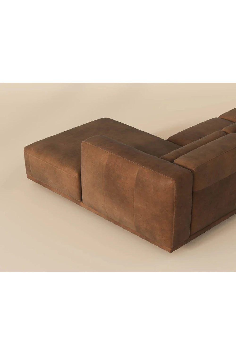   Modern European furniture - Brown Leather Chaise Sofa - www.oroa.com | Oroa.com