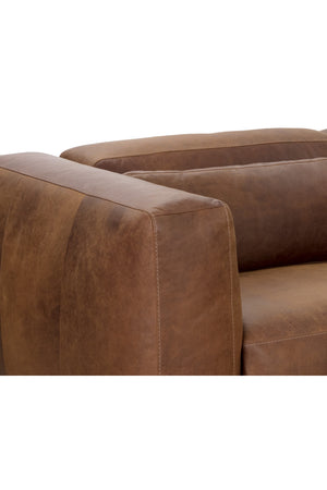   Modern European furniture - Brown Leather Chaise Sofa - www.oroa.com | Oroa.com