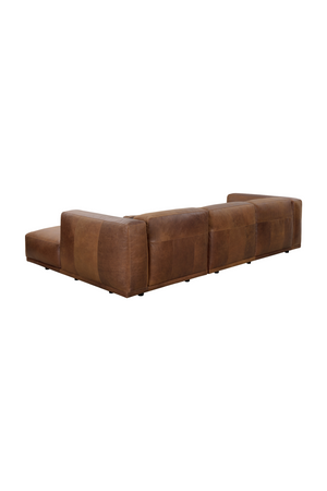  Modern European furniture - Brown Leather Chaise Sofa - www.oroa.com | Oroa.com