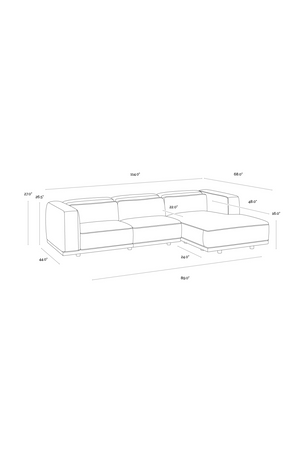   Modern European furniture - Brown Leather Chaise Sofa - www.oroa.com | Oroa.com