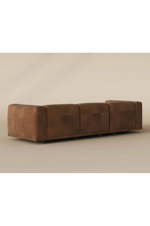   Modern European furniture - Brown Leather Chaise Sofa - www.oroa.com | Oroa.com