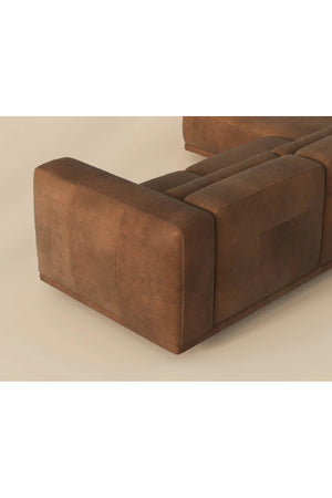   Modern European furniture - Brown Leather Chaise Sofa - www.oroa.com | Oroa.com