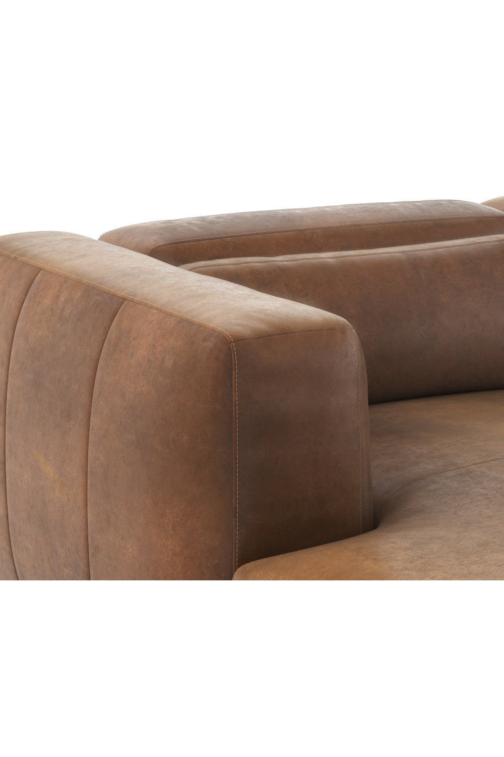   Modern European furniture - Brown Leather Chaise Sofa - www.oroa.com | Oroa.com