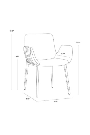   Modern European furniture - Leather Look Scooped Dining Armchair - www.oroa.com | Oroa.com