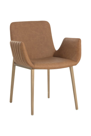   Modern European furniture - Leather Look Scooped Dining Armchair - www.oroa.com | Oroa.com