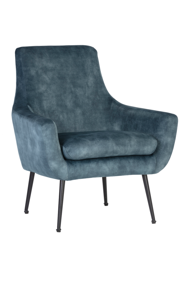 Modern European furniture - Blue Fabric Lounge Chair - www.oroa.com