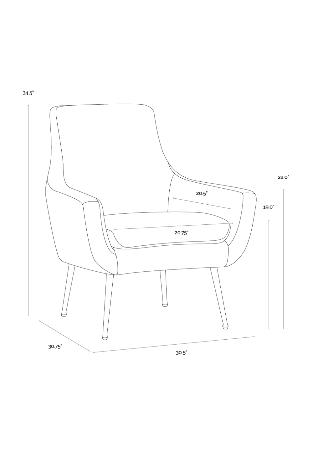   Modern European furniture - Blue Fabric Lounge Chair - www.oroa.com | Oroa.com