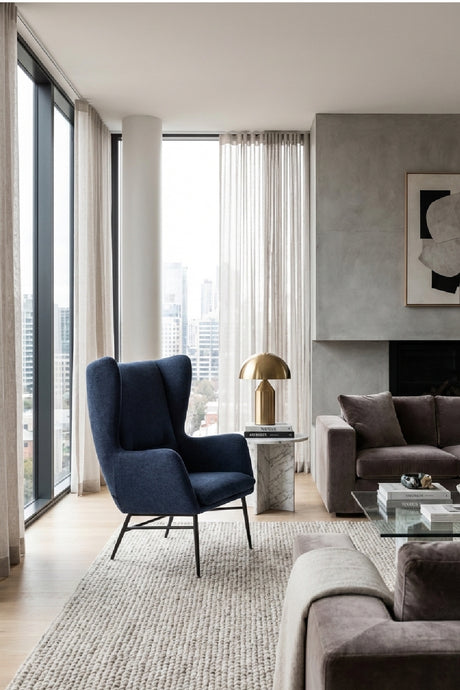   Modern European furniture - Blue Wingback Lounge Chair - www.oroa.com | Oroa.com
