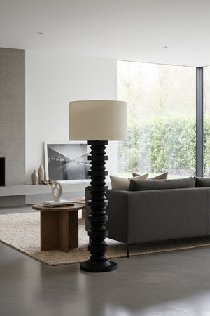  Modern European furniture - Black Wooden Base Floor Lamp - www.oroa.com | Oroa.com