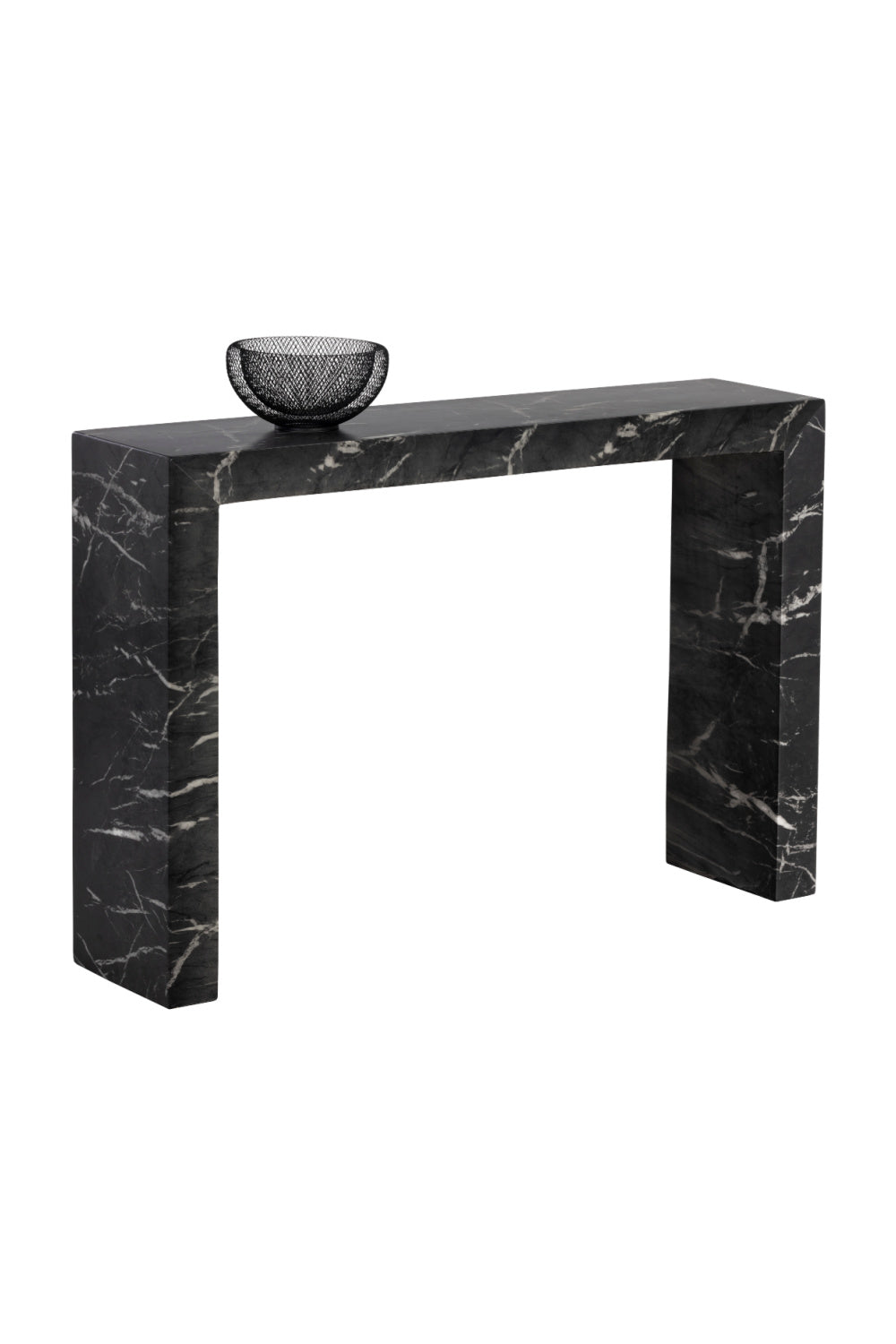   Modern European furniture - Black Marble-Look Indoor/Outdoor Console Table - www.oroa.com | Oroa.com