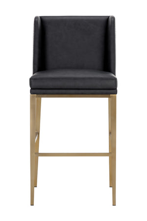   Modern European furniture - Black Bonded Leather Bar Stool - www.oroa.com | Oroa.com