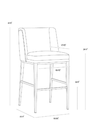   Modern European furniture - Black Bonded Leather Bar Stool - www.oroa.com | Oroa.com