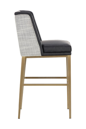   Modern European furniture - Black Bonded Leather Bar Stool - www.oroa.com | Oroa.com