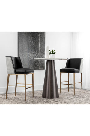   Modern European furniture - Black Bonded Leather Bar Stool - www.oroa.com | Oroa.com