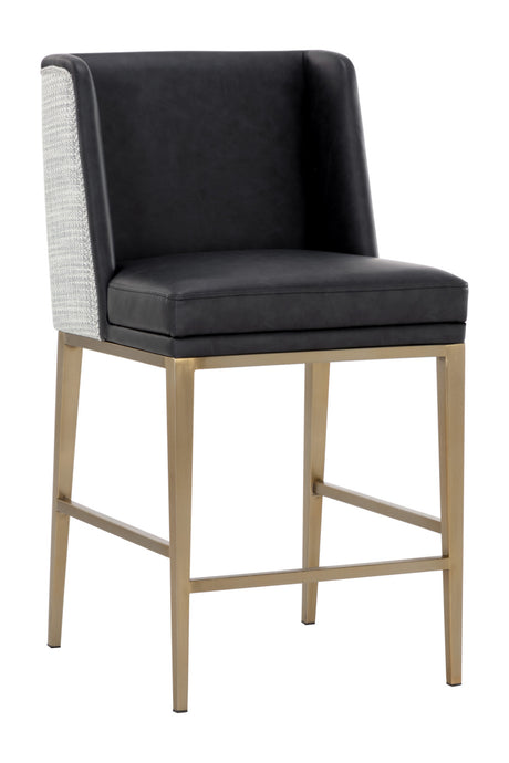   Modern European furniture - Black Leather Counter Stool - www.oroa.com | Oroa.com